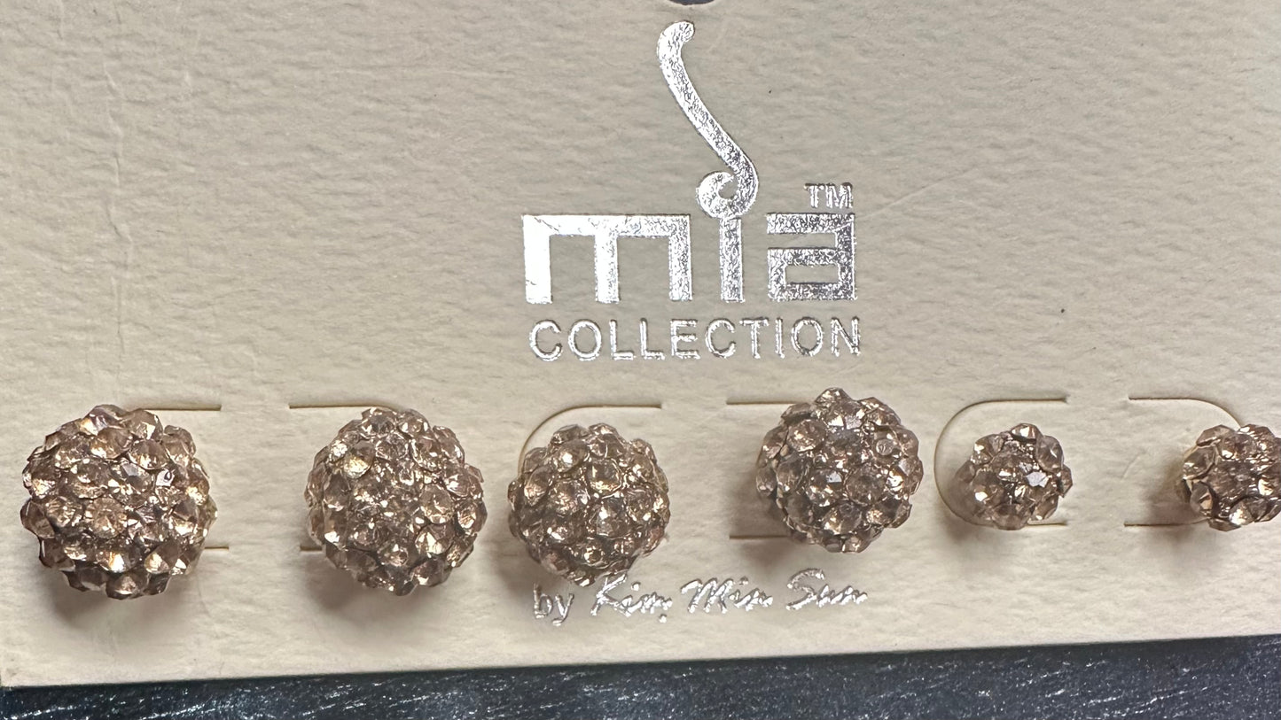 Mia Collection gold sequined stud earrings-set of three