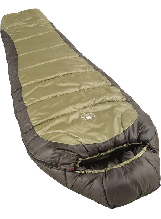 Coleman North Rim 0°F Big & Tall Sleeping Bag, Cold-Weather Mummy Sleeping Bag for Adults, No-Snag Zipper with Adjustable Hood for Warmth & Ventilation