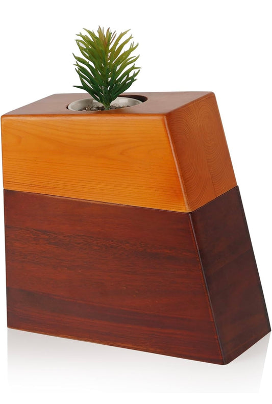 Decorative Urns Earns for Ashes Handmade Solid Wooden Urn for Ashes for Men Memorial Magnetic Funeral Cremation Urn Human Ashes Adult Female with Ceramic Pot and Cotton Bag