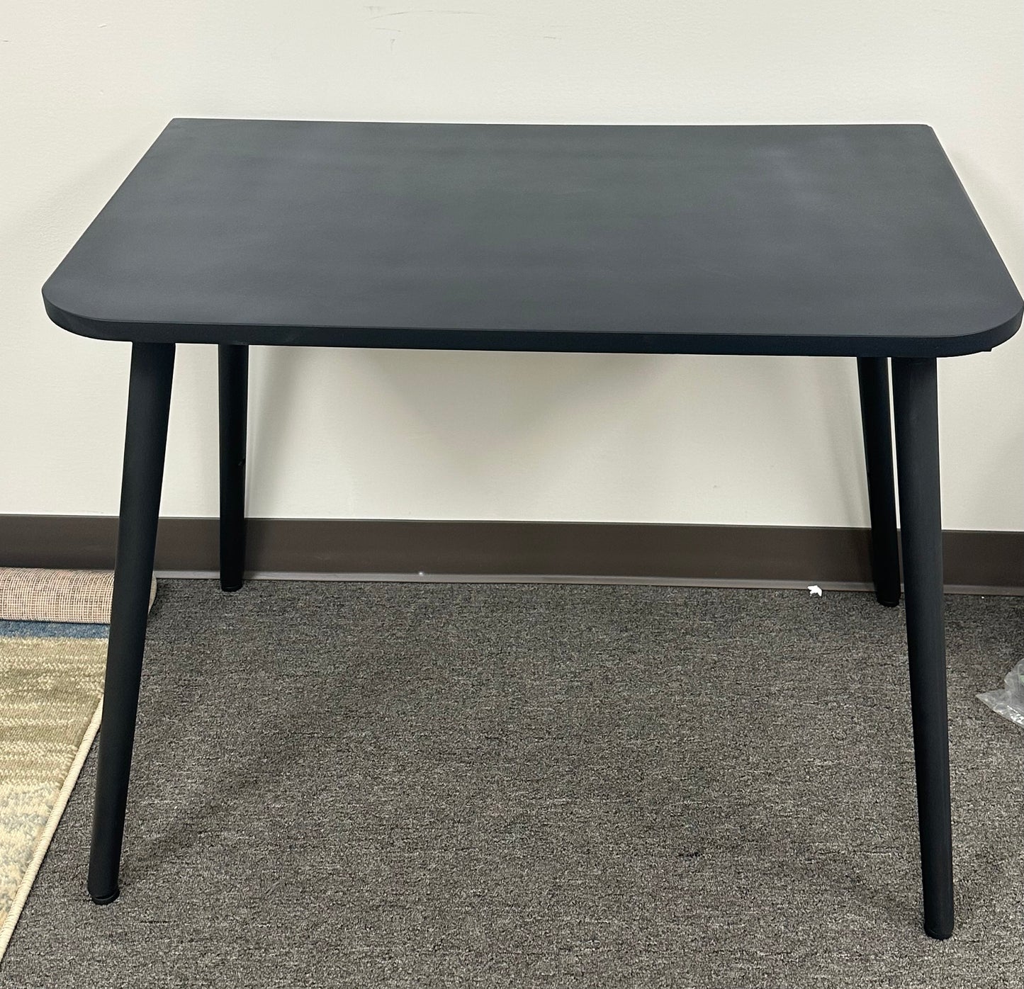 Solid wood matte black desk