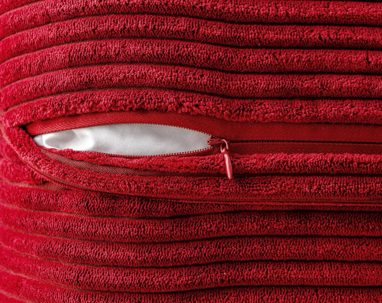 MIULEE Red Corduroy Pillow Covers with Splicing Set of 2 Super Soft Boho Striped Pillow Covers 16”x16”