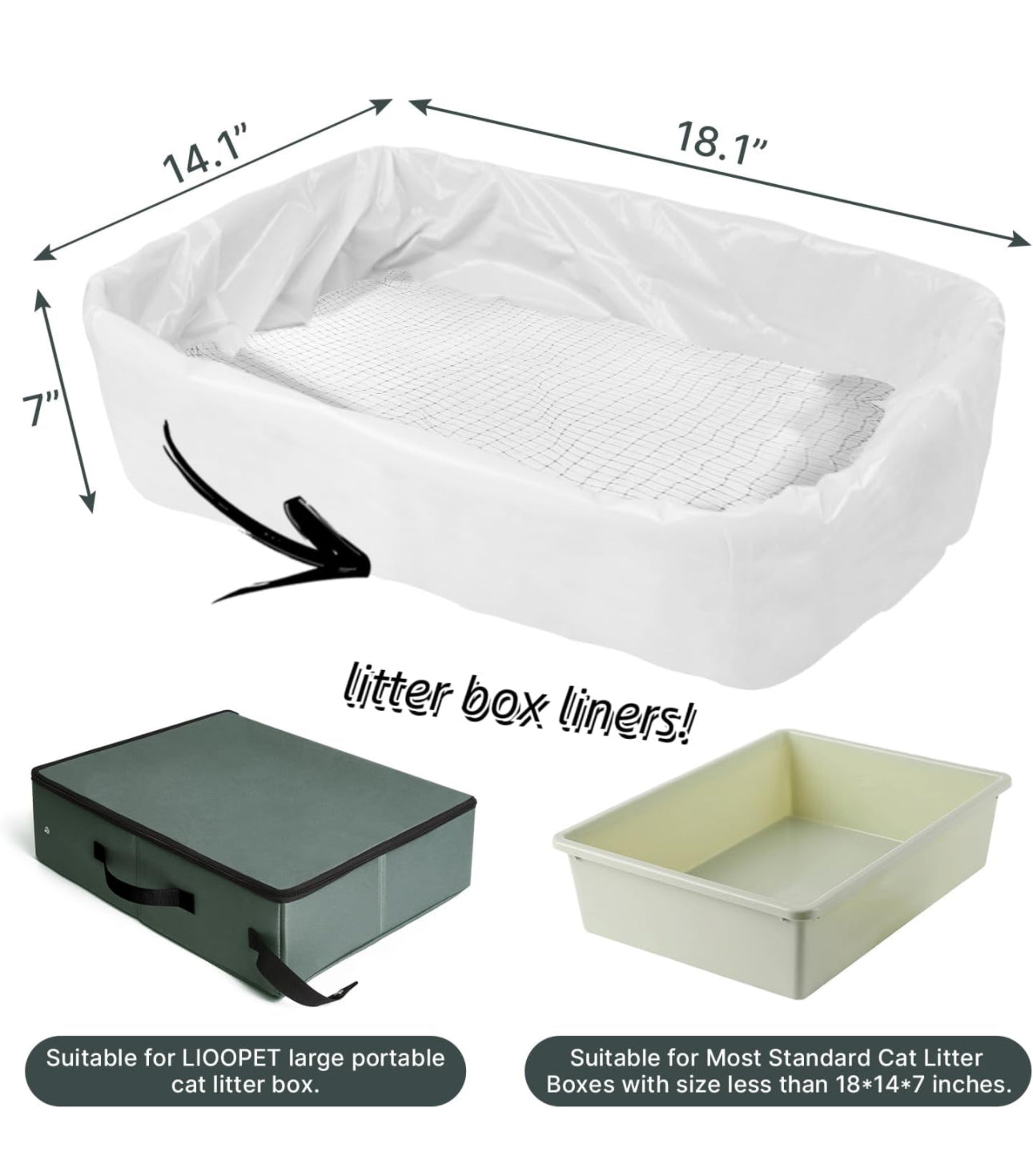 Portable Litter Box with Lid, Leak-Proof Collapsible Cat Litter Box Great for Travel Hotel Stays and Road Trip 18x14x5.5 Inches (olive gray box, collapsible bowl, & scoop, Large)