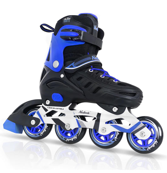 Inline Skates for Adults Men Women, Adjustable Aggressive Durable Roller Blades with Giant Wheels, High Performance Skates Blue Size 10 11 12 XXL **READ**