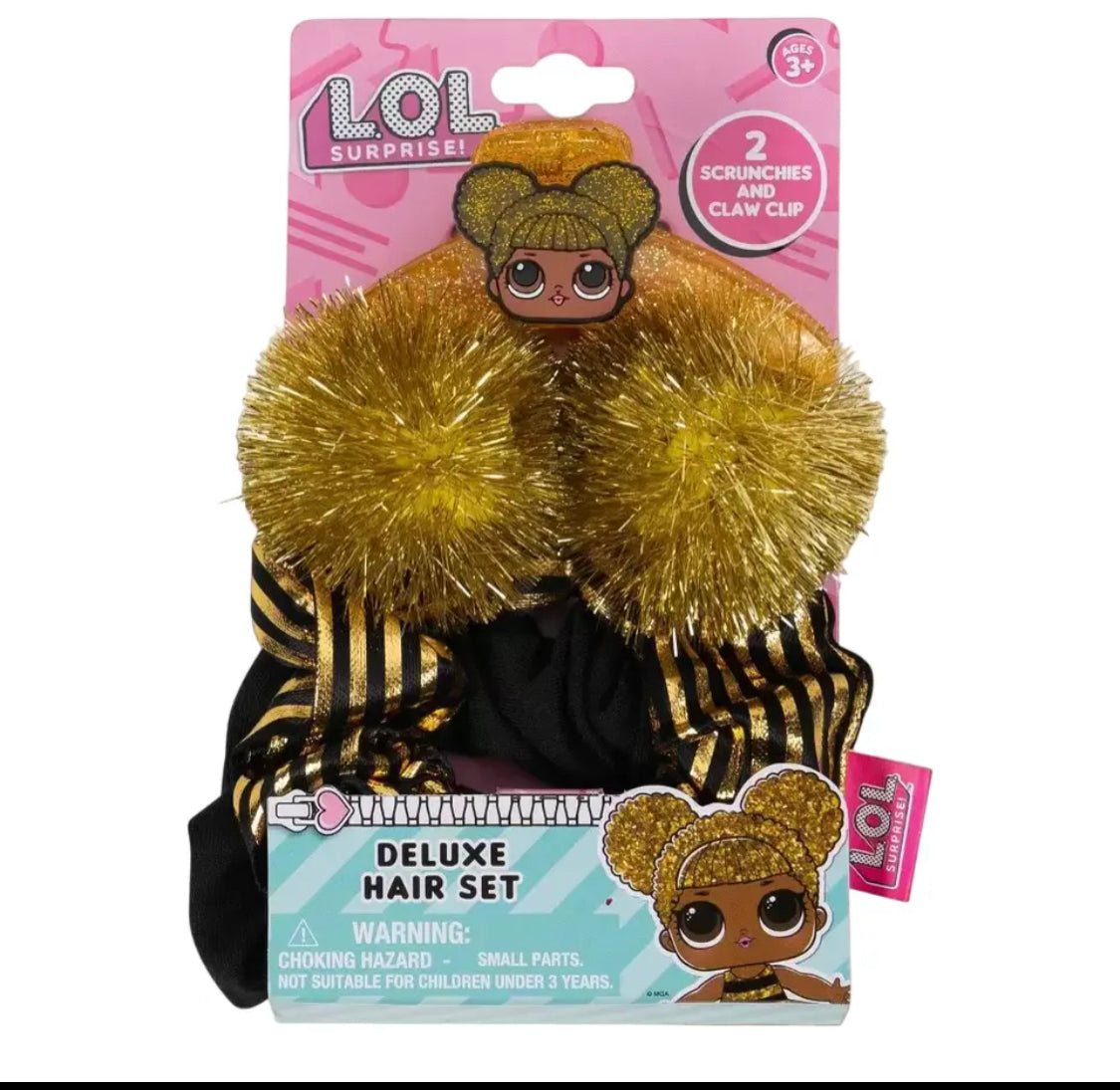 Girls L.O.L. Surprise Scrunchie and Hair Clip Set