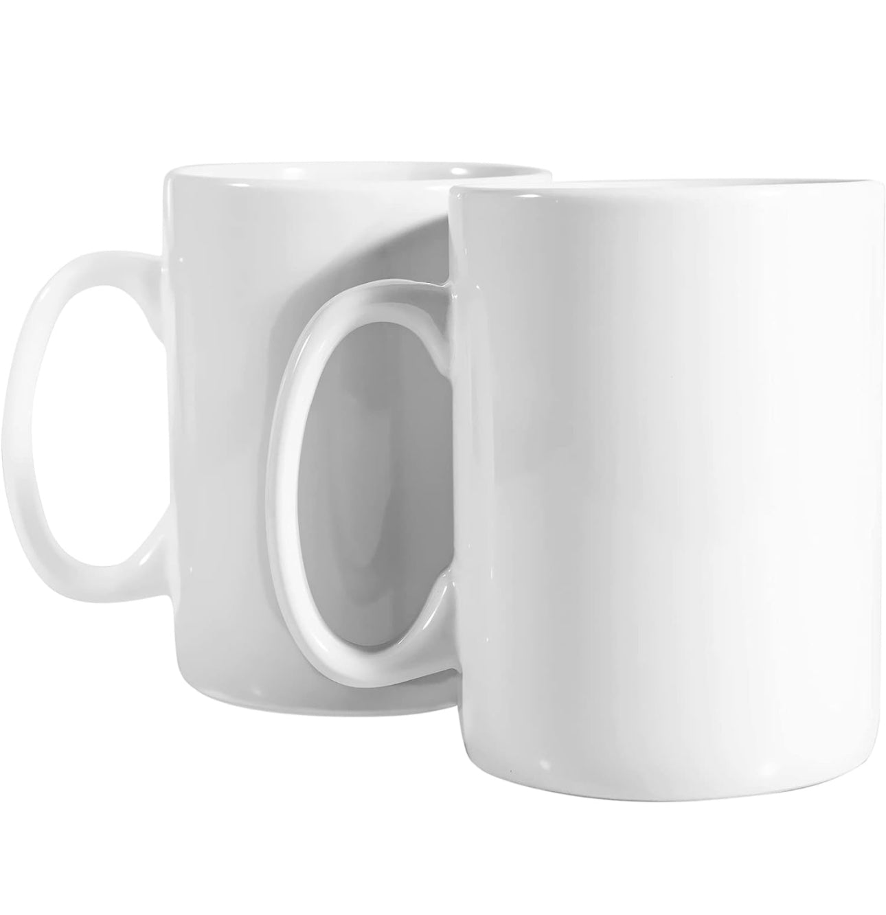 30oz Super Large Ceramic Coffee Mugs Large Handles Set of 2 (White)