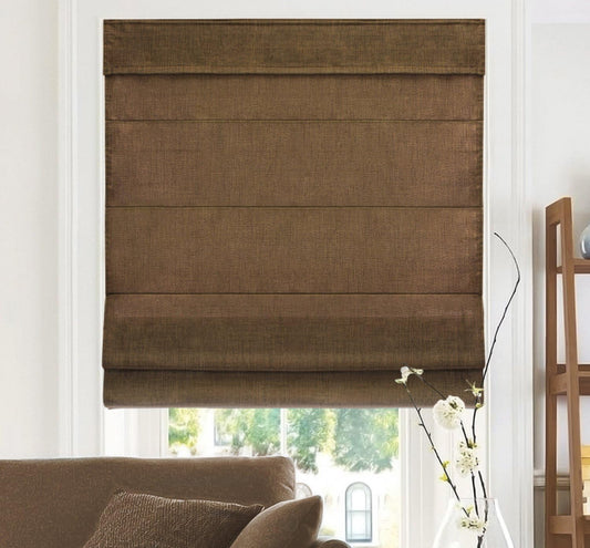 CHICOLOGY Roman Shades for Windows, 33"W X 64"H , Belgian Chocolate (Privacy & Light Filtering)