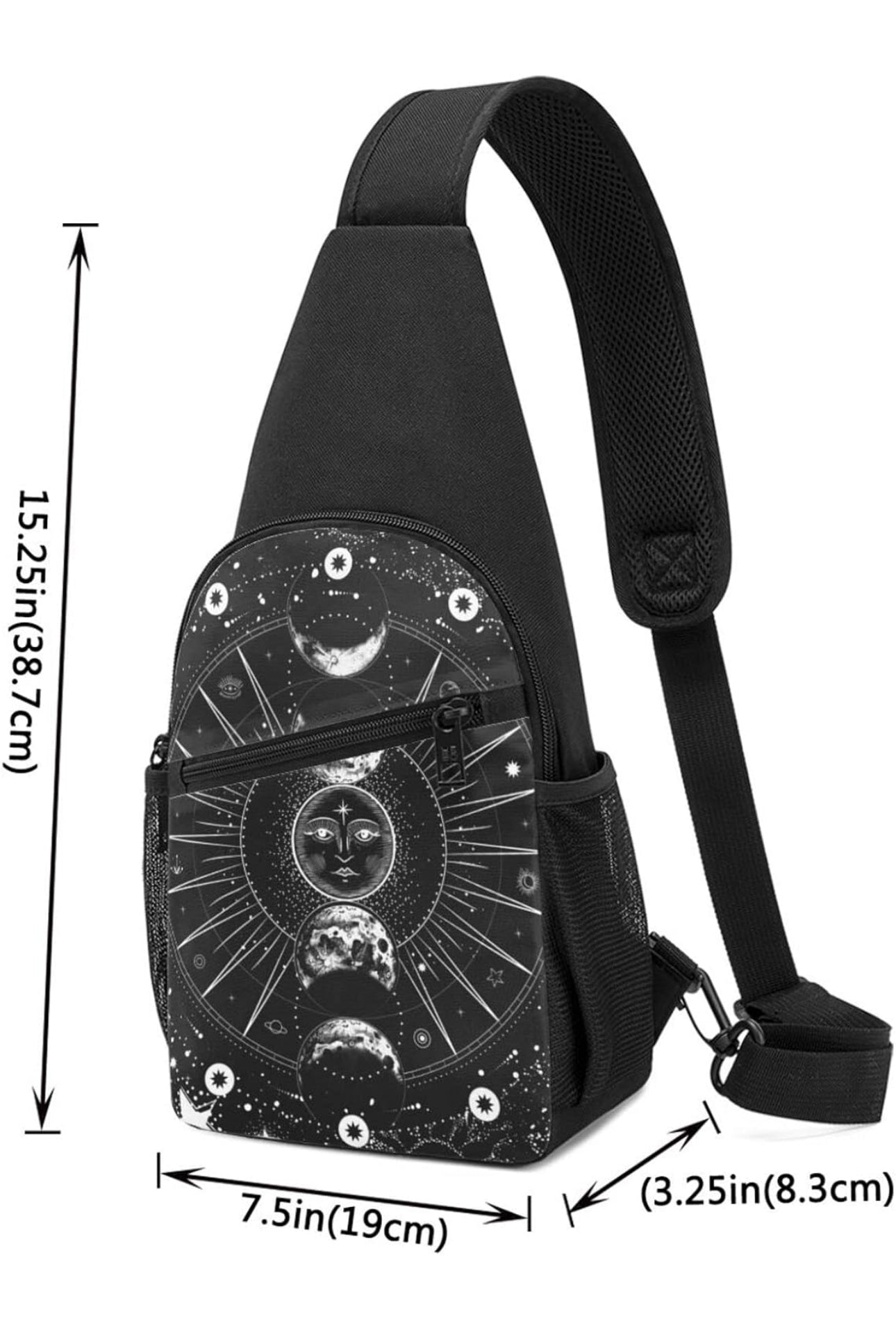 Sun And Moon Sling Backpack, Travel Chest Bag Hiking Daypack Crossbody Shoulder Bag