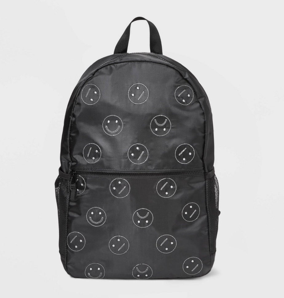 Kids' 16" Smiley Nylon Backpack - art class™ Black