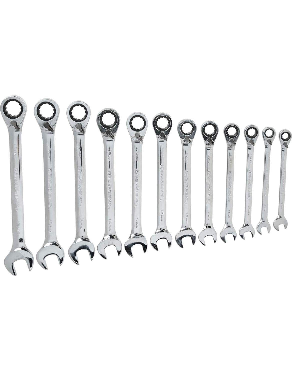 GEARWRENCH 12 Pc. 12 Pt. Reversible Ratcheting Combination Wrench Set, Metric - 9620N **Missing 10mm**