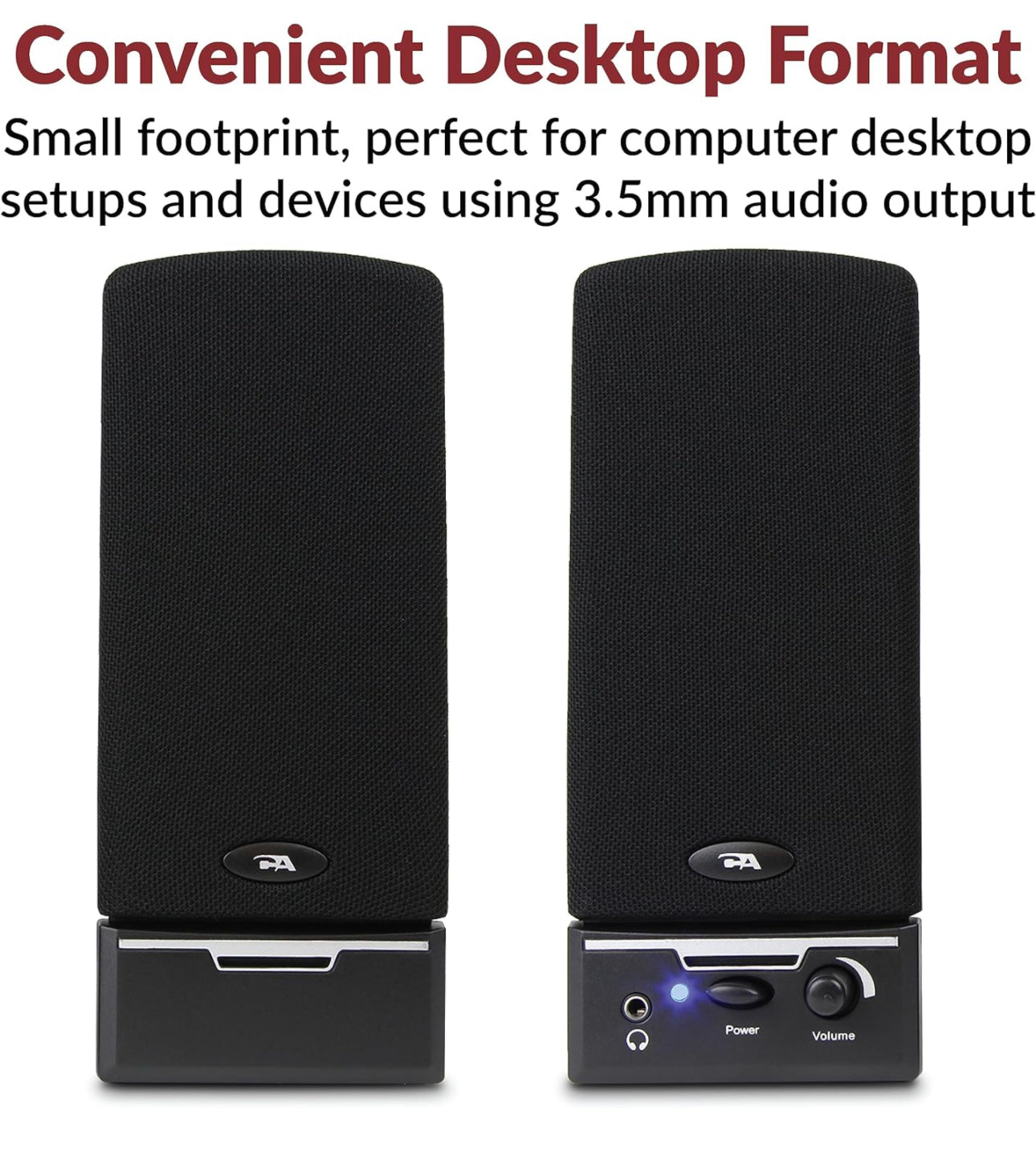 Cyber Acoustics CA-2014 Computer Speakers, Full Stereo Sound, Convenient Controls, Easy Setup