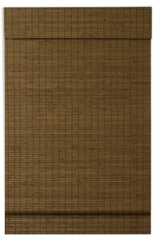 Radiance, Cordless Window Shades for a Standard Size Window Width, Maple, Cape Cod Flatweave Bamboo Roman Shade with Valance, 29.5 Inch Width x 64 Inch Length (2216204E)