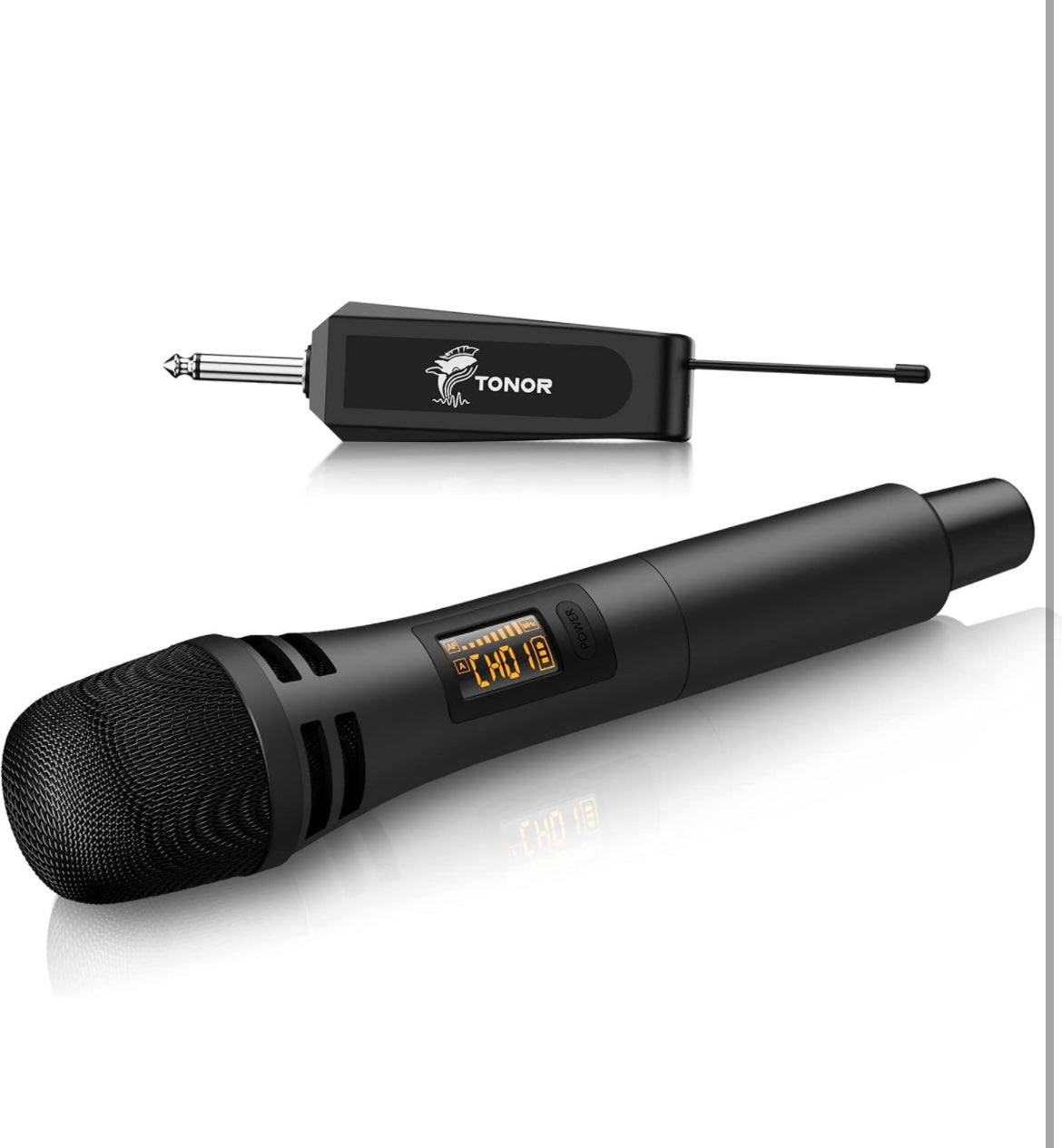 TONOR Wireless Microphones, UHF Handheld Cordless Dynamic Mic with Rechargeable Receiver, Microfonos Inalambricos Microfono for Karaoke, Singing, Wedding, DJ Party, Speech, Church 200ft TW310 Black