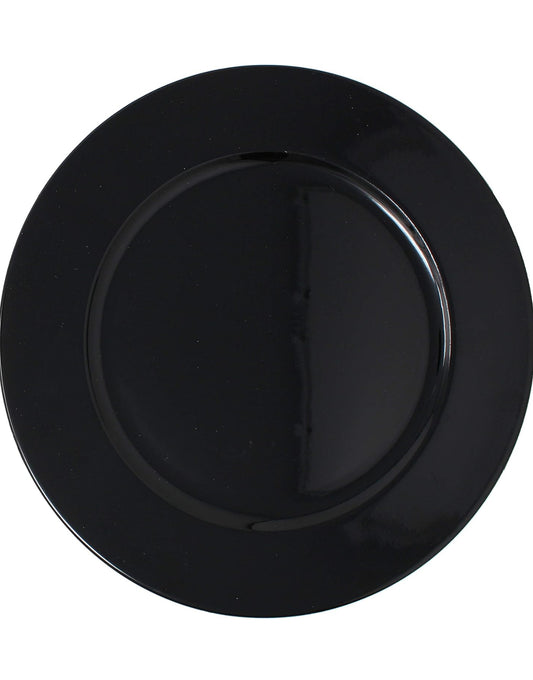 Black Thick Plastic Charger Plates (set of six)