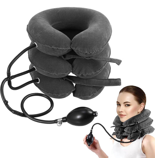 Neck Stretcher for Neck Pain Relief, Cervical Neck Traction Device, Neck Traction Device for Home Use, Neck Decompression Devices, Inflatable Stretcher, Neck Decompression(Gray