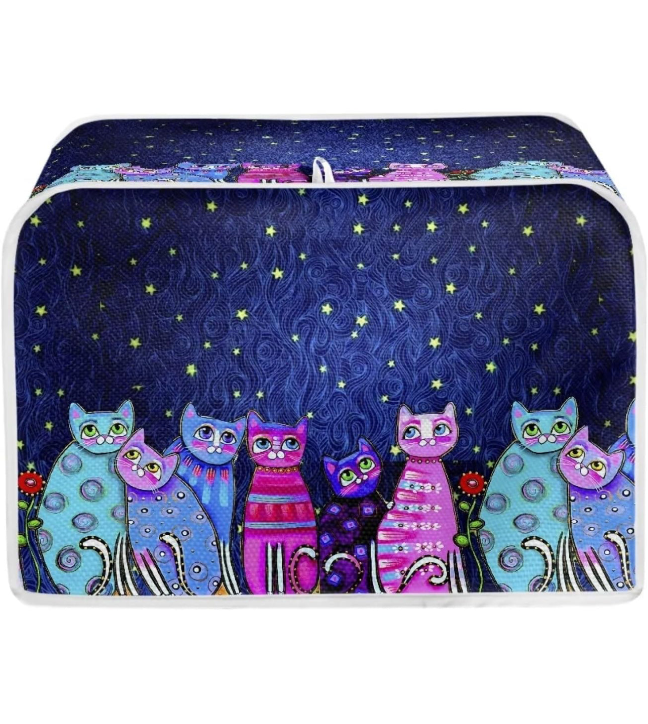 Xoenoiee Colorful Cats Pattern Toaster Cover 2 Slice Small Appliance Covers Organizer Toaster Bag Bread Maker Cover Washable Toaster Oven Cover, S