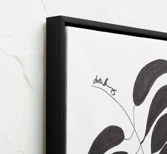 (Set of 2) 16" x 20" Leaf Duo Framed Canvases Black - Opalhouse designed with Jungalow