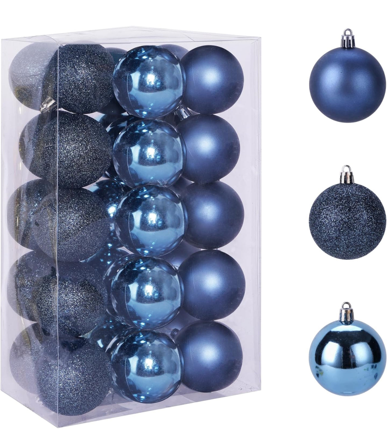 30ct Christmas Ball Ornaments, 2.36" Shatterproof Tree Decorations, Perfect Hanging Ball for Indoor/Outdoor Holiday Party Decor (Dark Blue