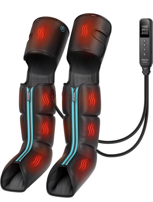 CINCOM Leg Massager with Heat and Compression for Circulation and Pain Relief,3-in-1 Foot Calf & Thigh Massage