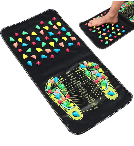 Lurrose Foot Massage Mat Foot Pad Reflexology Walk Foot Massage Mat Stimulates for Relax Body