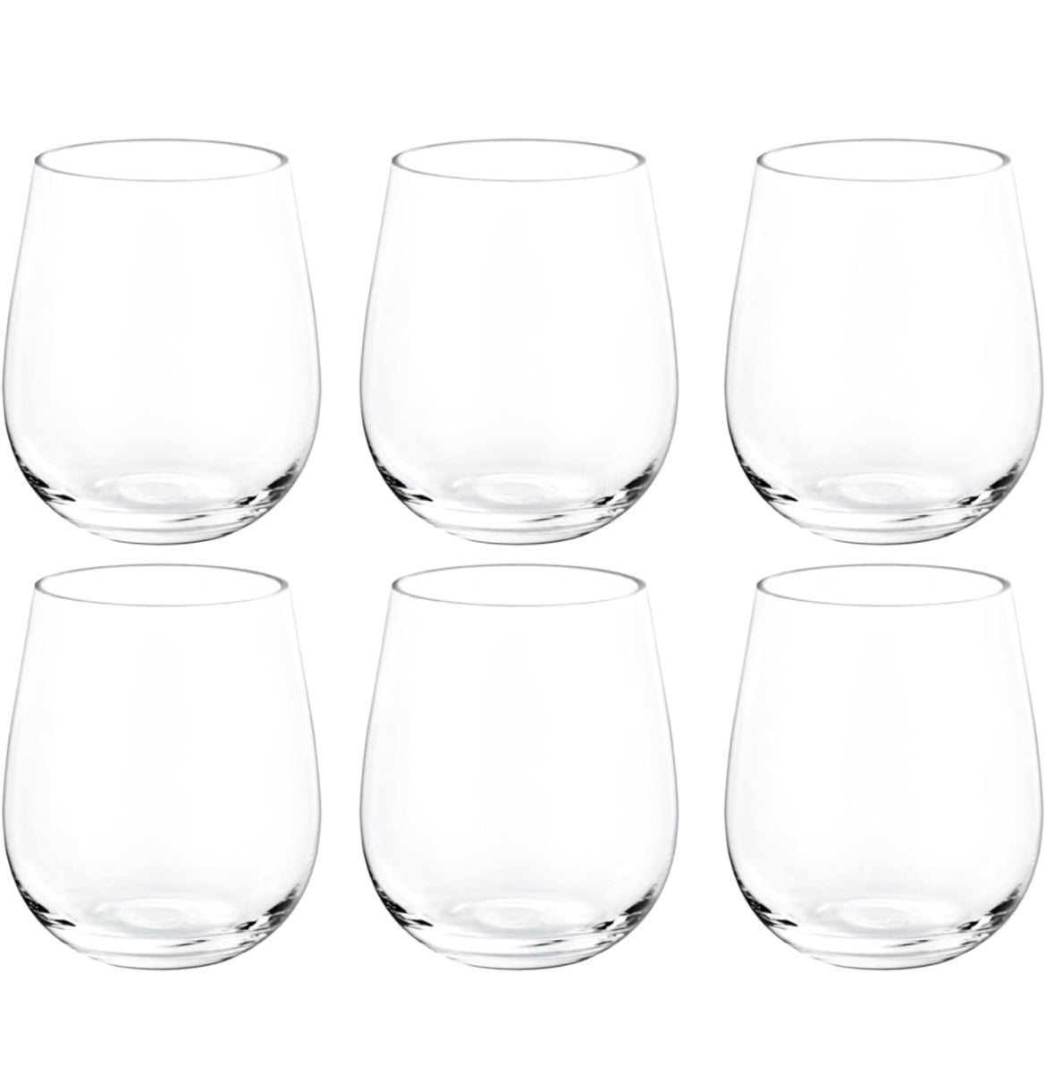 KOXIN-KARLU Classic 18-ounce Acrylic Stemless Wine Glasses, Unbreakable Mixed Drinkware Plastic Tumbler, set of 6 Clear