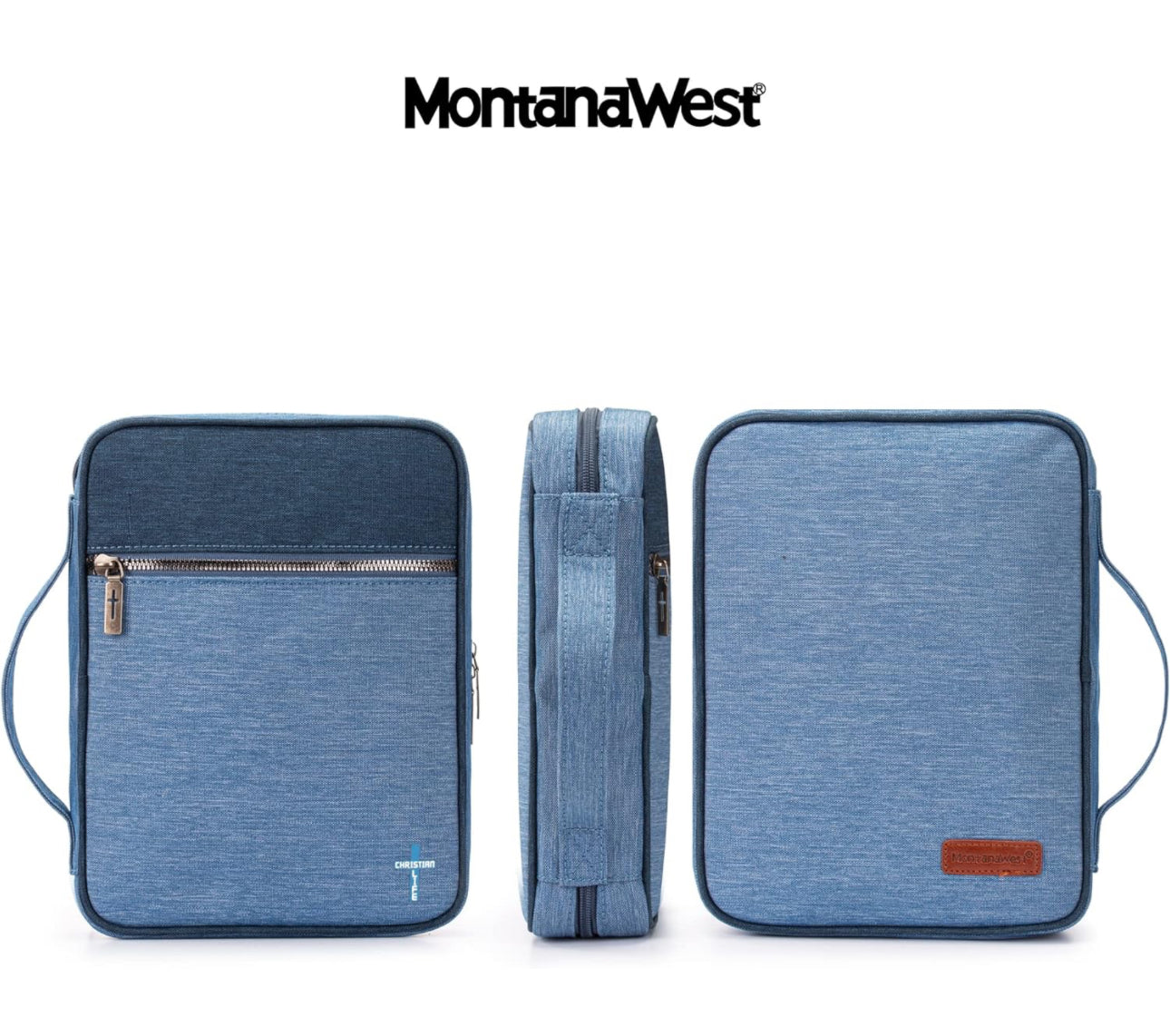 Montana West Bible Covers for Women Men with Leather Bookmark Carrying Book Case Church Bag Bible Protective with Zippered Pocket MWC-126NY