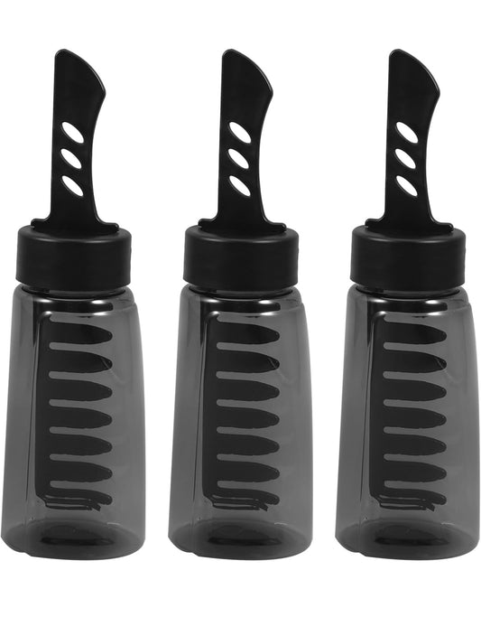 KALLORY Hair Styling Gel Bottles for Men, 3pcs Wax Gel Comb, 2 in 1 Refillable Wax Gel Containers