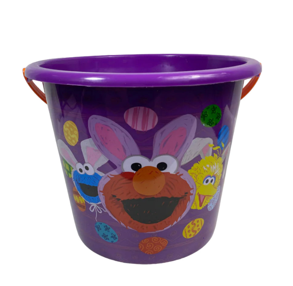 Purple Jumbo Plastic Easter Basket-sesame street