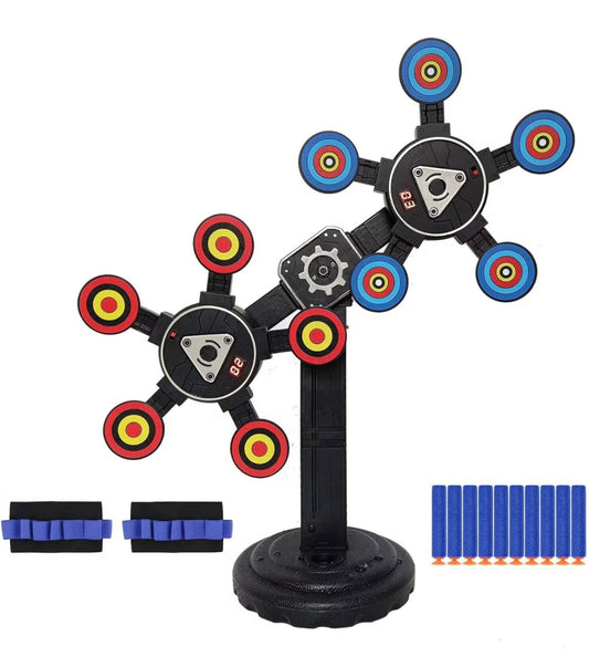 Electronic Rotating Moving Shooting Target Auto Reset Digital Targets for Toy Guns Gifts for Kids Boys Girls Age 3+