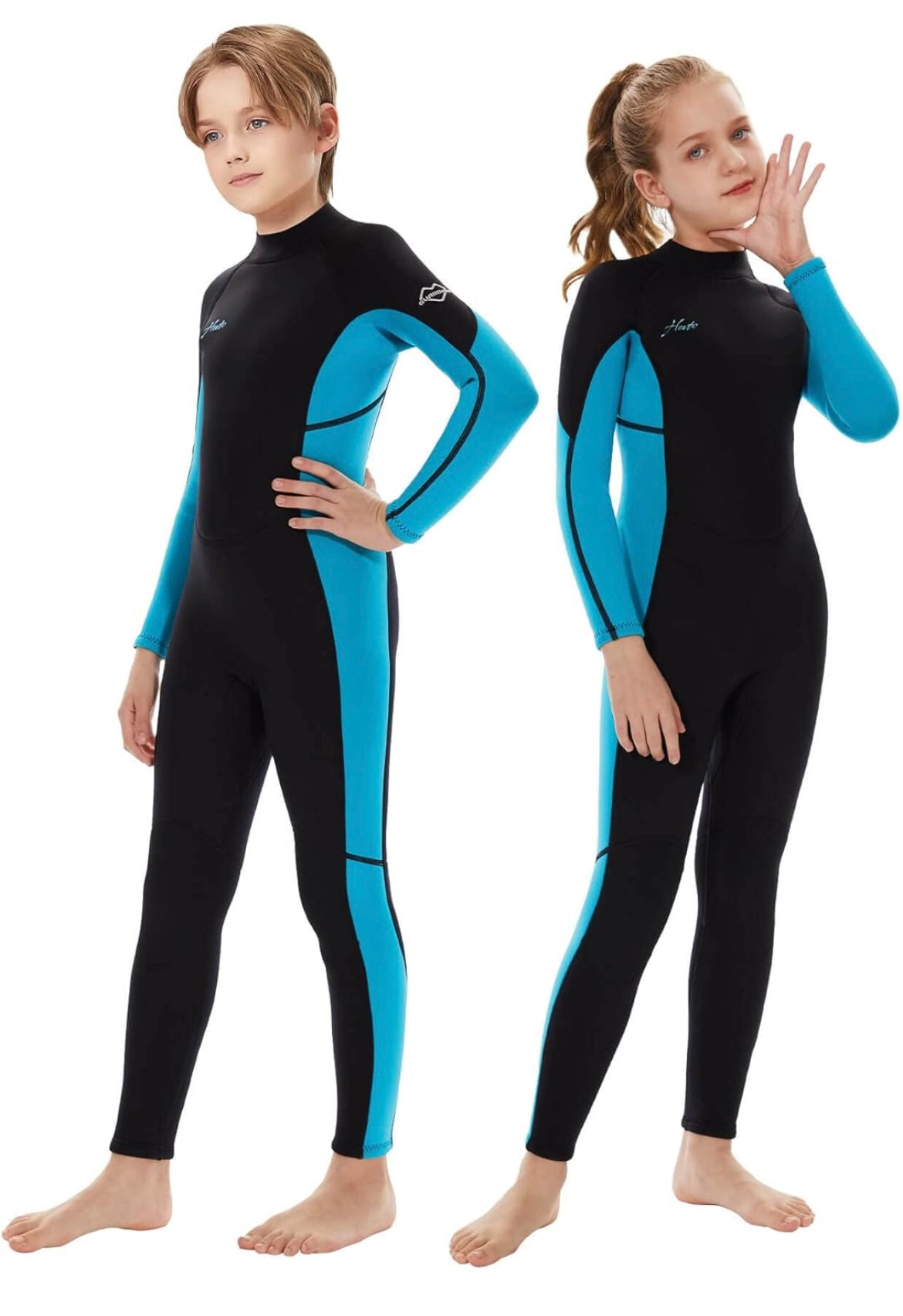 Hevto Wetsuits Kids and Youth 3/2mm Neoprene Full Shorty Suits Surfing ...