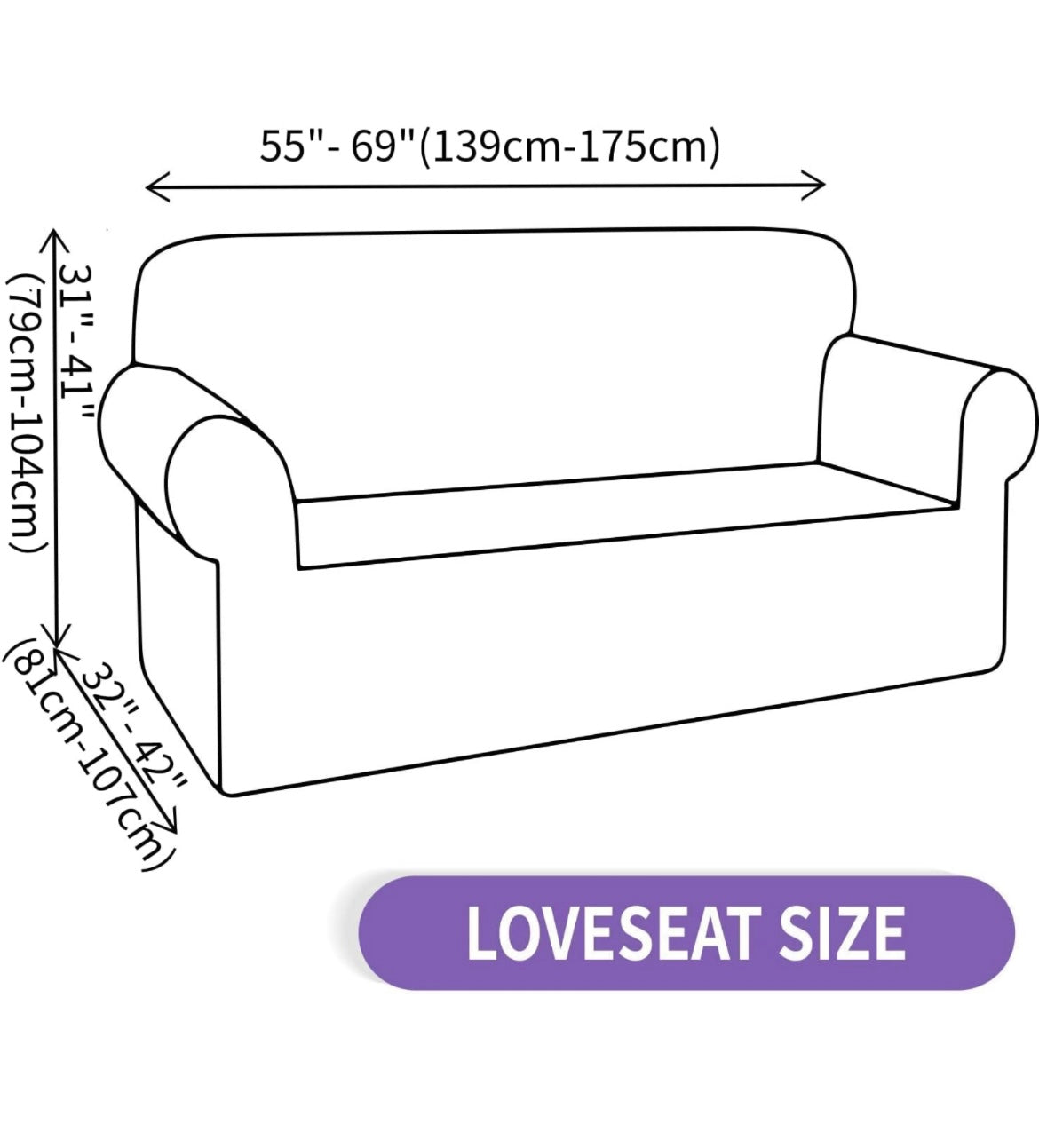 ZNSAYOTX Super Stretch Couch Cover Love Seat Sofa Covers for Living Room Dogs Pet Friendly Furniture Protector Spandex Loveseat Slipcovers with Anti Slip Foam Sticks (Black, Loveseat)