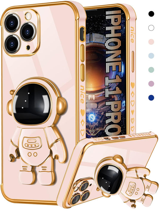 iPhone 11 Pro 5.8” Case Astronaut Cute for Women Girls Girly Unique Phone Cases with Astronaut Hidden Stand Kickstand 6D Design Cover for iPhone 11Pro 5.8 inch