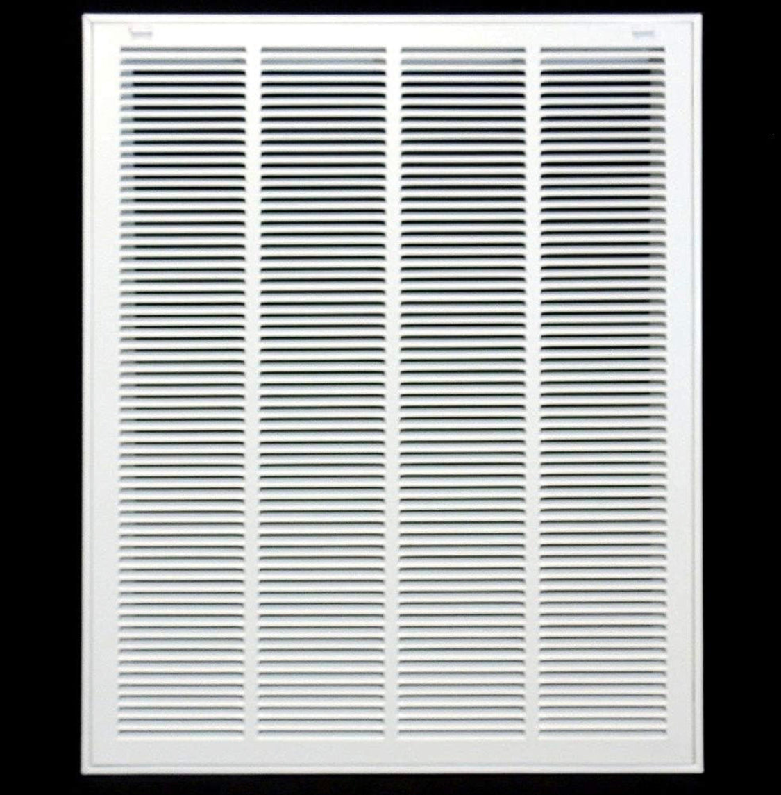 20" X 30" Steel Return Air Filter Grille for 1" Filter - Easy Plastic Tabs for Removable Face/Door - HVAC DUCT COVER - Flat Stamped Face -White