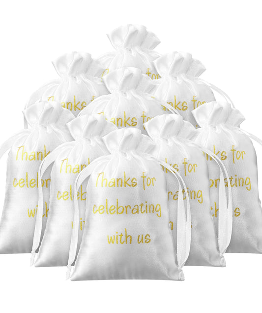 Kacctyen 50 Pcs 4 x 6 Inch Satin Bags with Drawstring Gift Bags Wedding Favor Bags