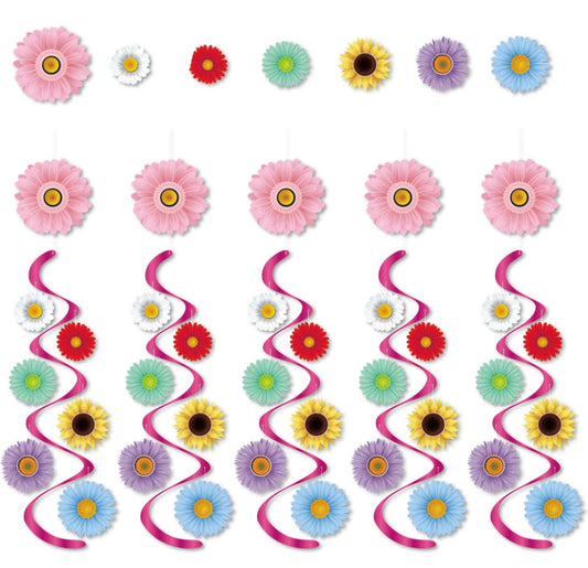 Spring Summer Autume Sun Flowers Hanging Decorations 30 ct