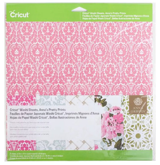 Cricut Washi Sheets Anna Griffin's Pretty Prints 5 -12" X 12" Sheets