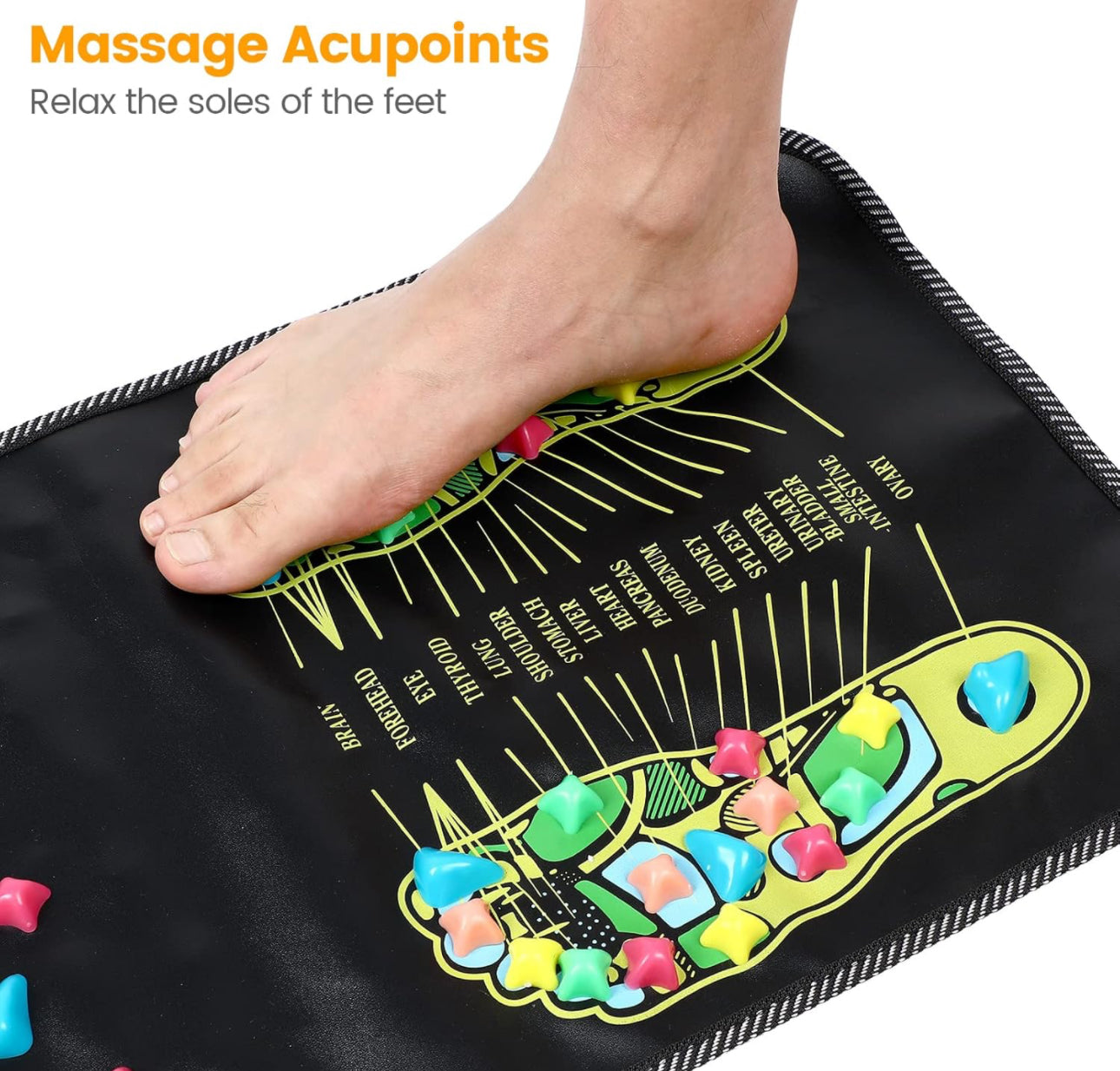 Lurrose Foot Massage Mat Foot Pad Reflexology Walk Foot Massage Mat Stimulates for Relax Body