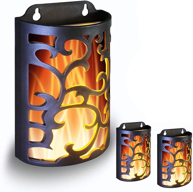WRalwaysLX Decorative Lanterns with Timer, Candle Light Flameless Candles Indoor/Outdoor Wall Sconces,Flickering Flames Wall Light for Hallway, Bathroom,Use 3AA Battery(NOT Included),3 Pack