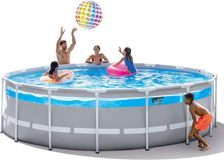 Intex 26729EH 16 Foot by 48 Inch Clearview Prism Frame Above Ground Swimming Pool with Filter Pump, Easy Set Up and fits up to 6 People