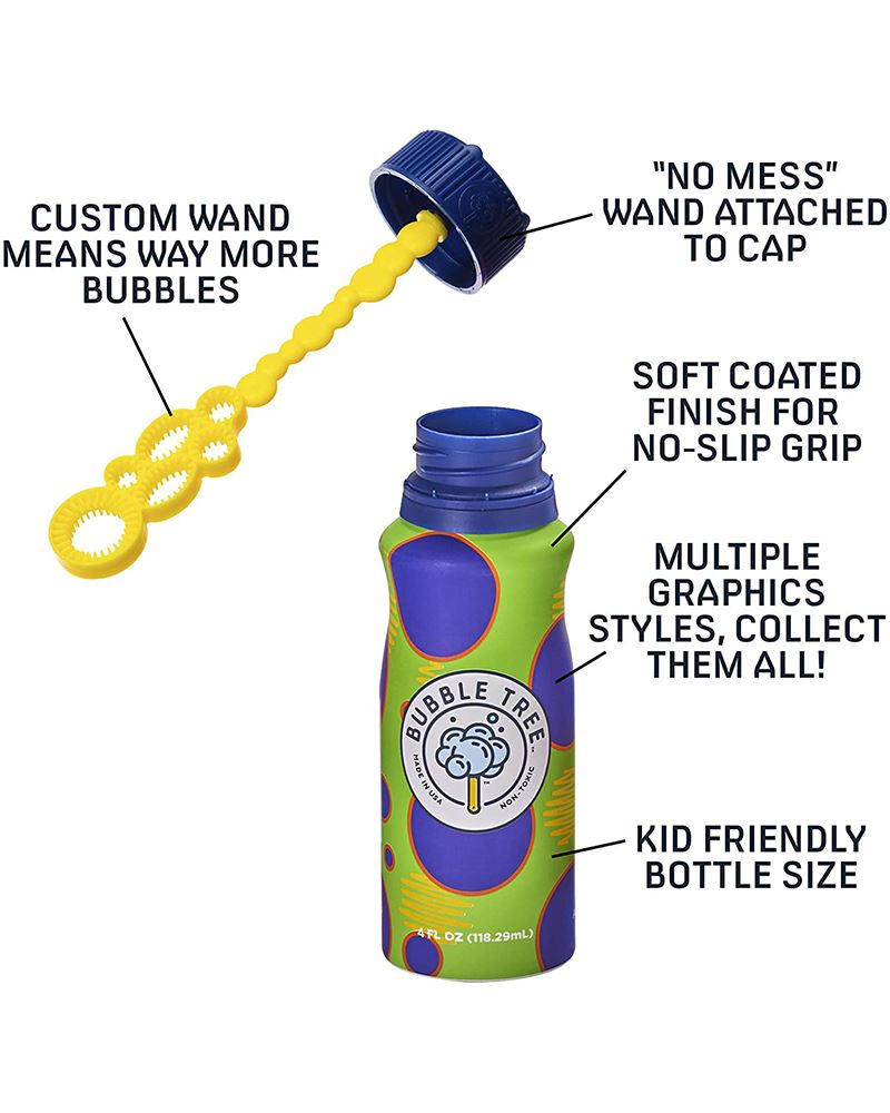 Aluminum Bubble Solution Bottle with Wand (Assorted Colors)