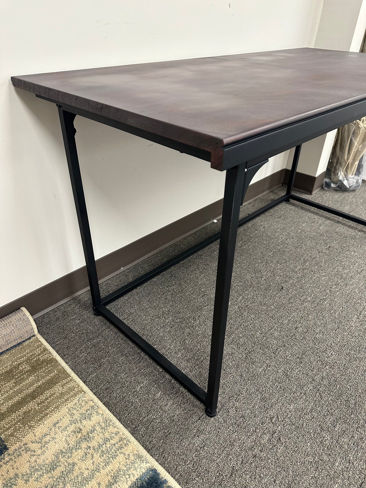 Solid cherry wood desk with metal frame/legs