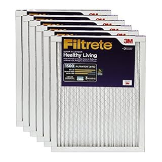 Filtrete MPR 1500 17.5 x 23.5 x 1 Healthy Living Ultra Allergen Reduction AC Furnace Air Filter, Uncompromised Airflow, 6-Pack (B00175MYFG)