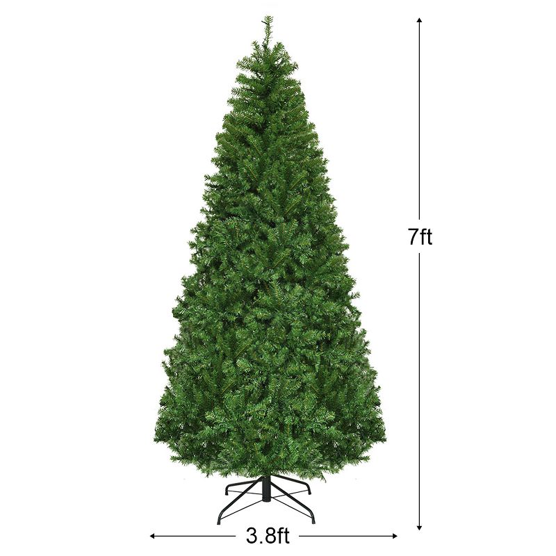 Costway 7Ft Pre-Lit Artificial Christmas Tree Hinged 500 LED Lights