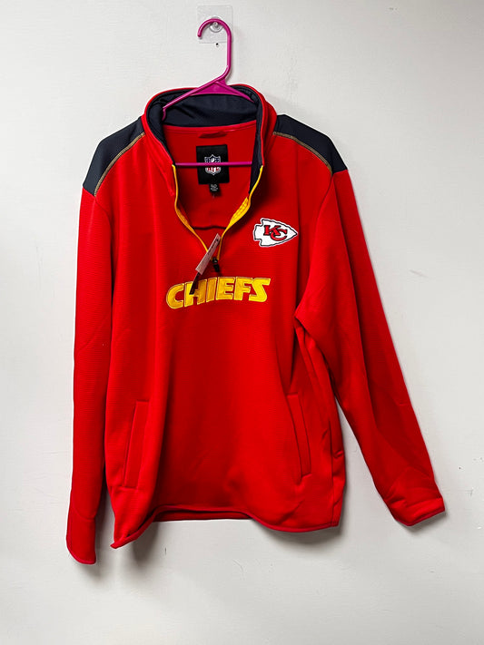 NFL Team Apparel Men’s Large Kansas City Chiefs Pullover Jacket 1/4 Zip