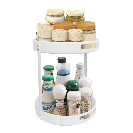 homelove lazy susan turntable cabinet organizer spice storage rack, 360˚ rotating spice rack metal lazy susan for cabinet pantry kitchen countertop bathroom refrigerator table storage