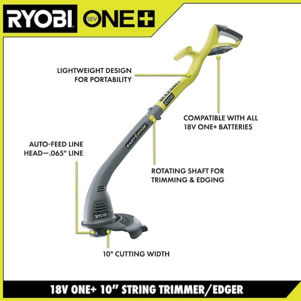 RYOBI
ONE+ 18V 10 in. Cordless Battery String Trimmer and Edger with 1.5 Ah Battery and Charger**slight use**