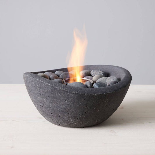 Terra Flame Wave Fire Bowl Single Fuel Starter Set - Graphite: Indoor/Outdoor, Smoke-Free, Cool Touch