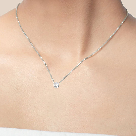 "SHINE ON" 0.5CTW ROUND CUT SOLITAIRE PENDANT NECKLACE