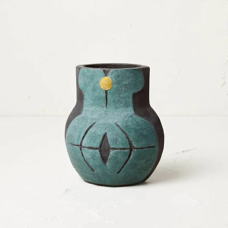 Small Geo Pattern Vase Yellow - Opalhouse™ designed with Jungalow