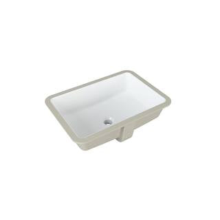 Glacier Bay 22 in. Ceramic Rectangular Undermount Bathroom Sink in White with Overflow Drain