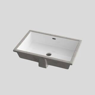 HOROW 23-5/8 in.Rectangle Undermount Bathroom Sink in White with Overflow Drain